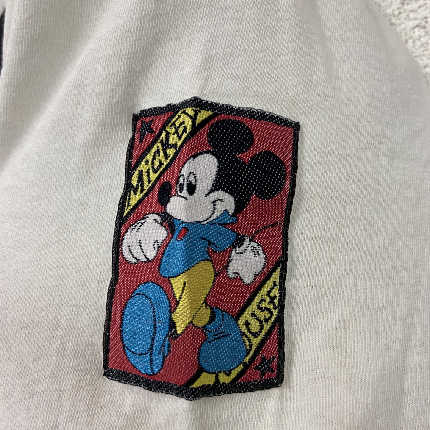 ～90s　young canda　Mickey　ミッキー　Disney　ディズニー　半袖リンガーTシャツ　白　ホワイト