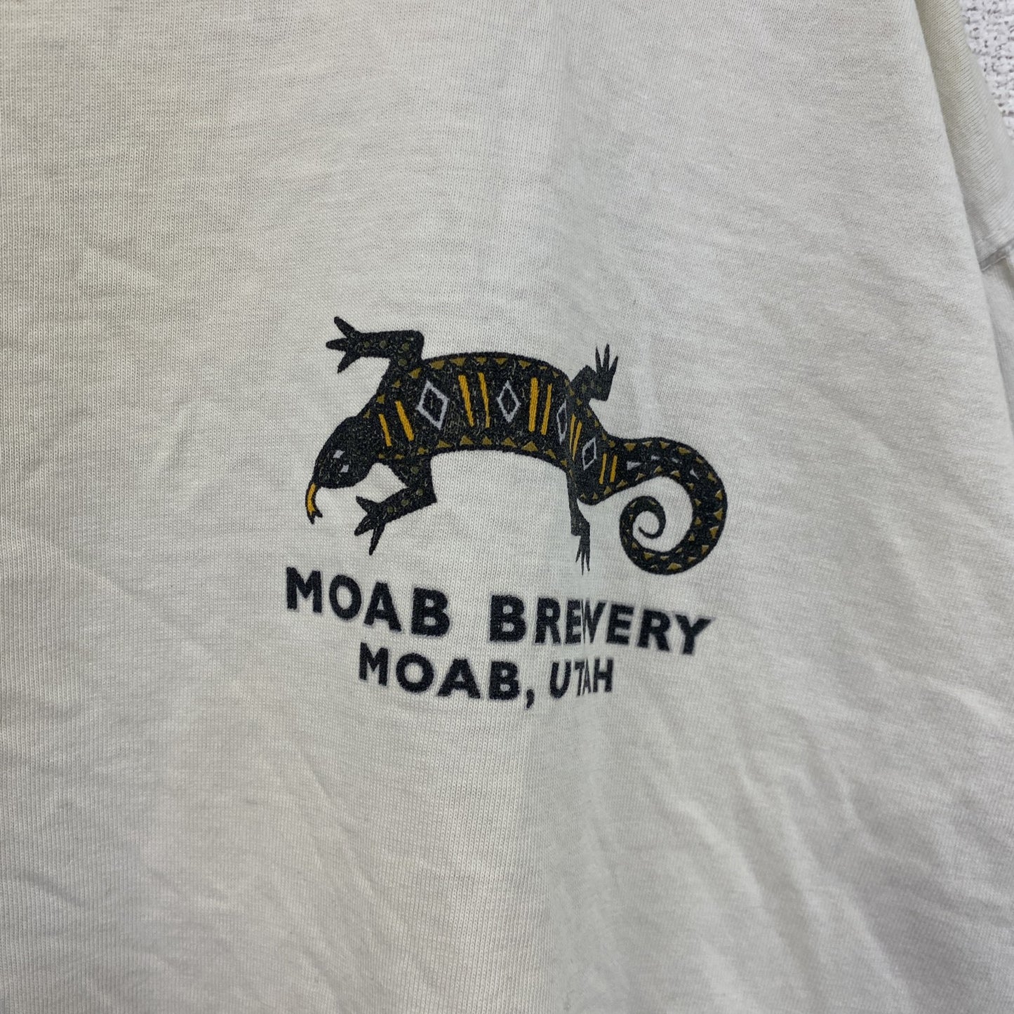 MOAB BREWERY　半袖プリントTシャツ　トカゲ　Beer　ビール　白　ホワイト　Lサイズ
