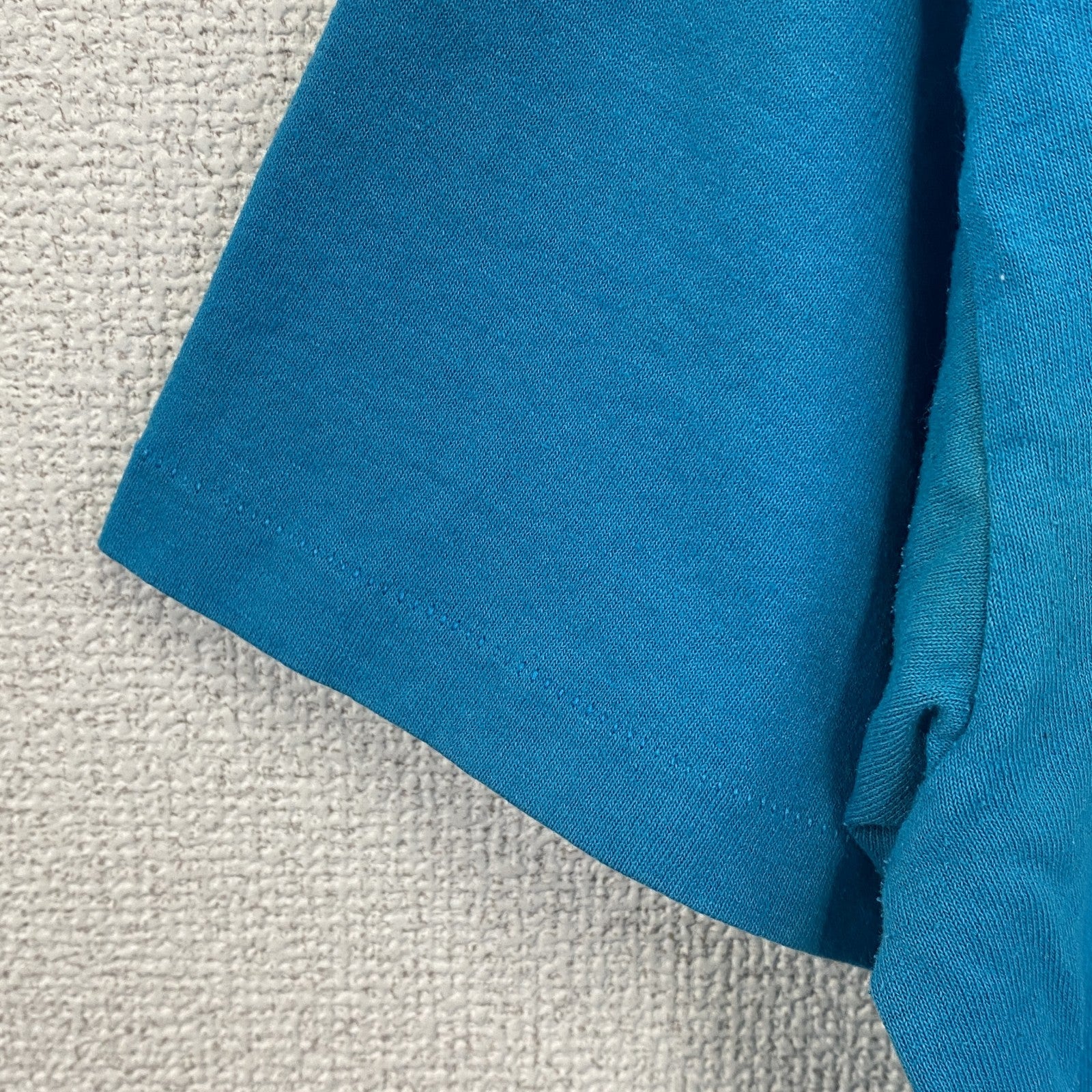 80s～　PLATINUM PLUS　半袖プリントTシャツ　ヴィンテージ　シングルステッチ　ブルー　Lサイズ