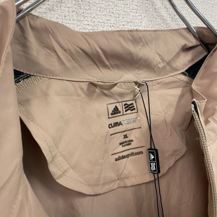 adidas　アディダス　ハーフジップ半袖プルオーバー　ベージュ　XLサイズ