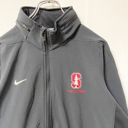 古着 used　NIKE THERMA-FIT ナイキ　長袖ジャンパー　フルジップアウター　ワンポイント刺繍　ラクロス　Mサイズ