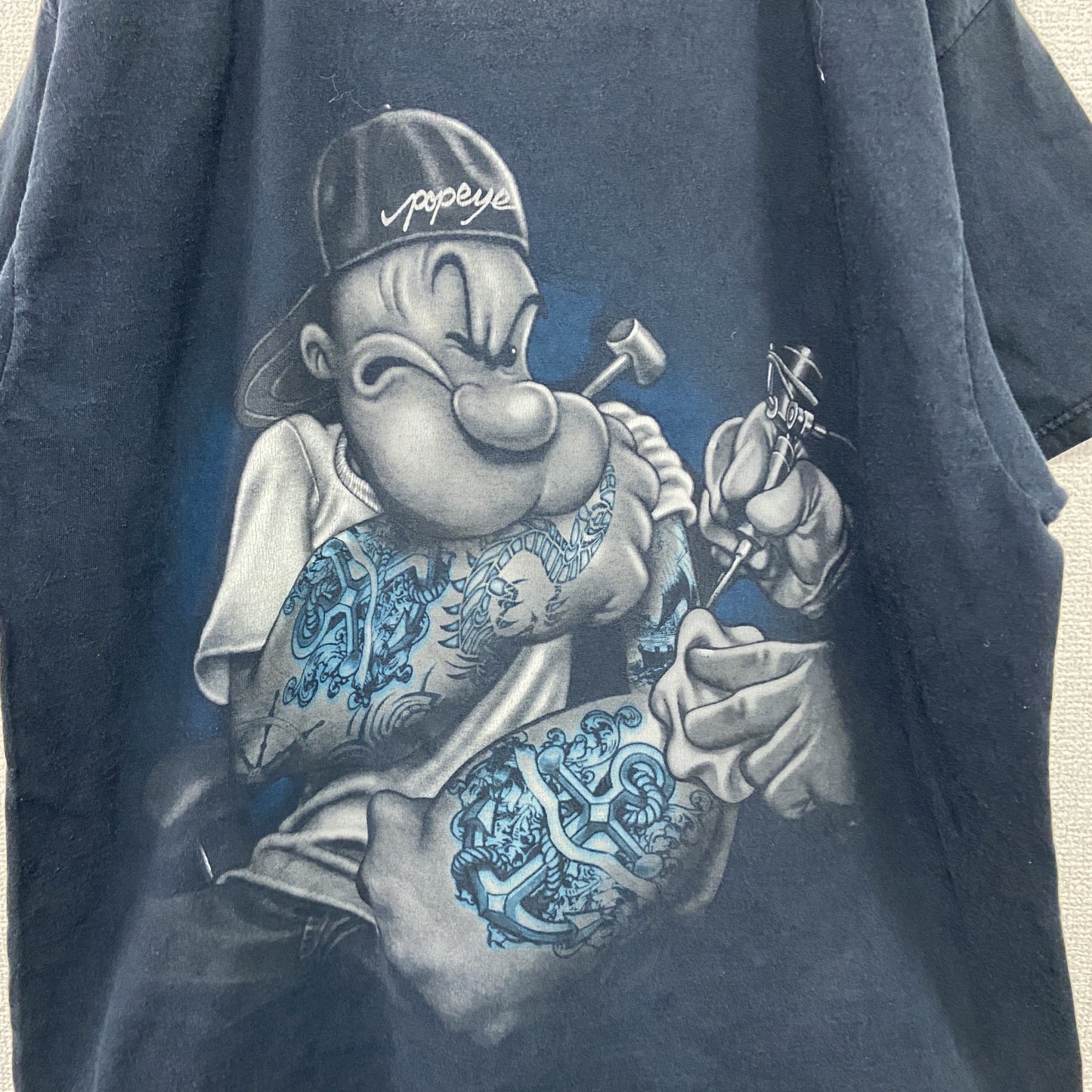FRUIT OF THE LOOM　フルーツオブザルーム　Popeye　ポパイ　半袖Tシャツ　紺　ネイビー　XLサイズ