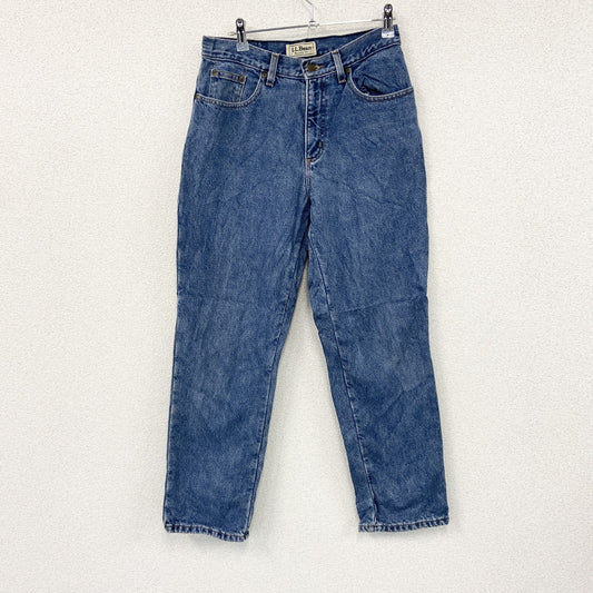 ～00s　L.L.Bean　エルエルビーン　デニムパンツ/ジーンズ　ジップフライ　ネル生地ライナー　革パッチ　インディゴ　8PETサイズ