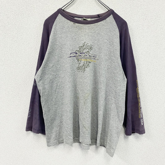 90s～　PIKO　ピコ　長袖Tシャツ/ロンT　ラグランスリーブ　ヴィンテージ　Y2K　灰色　グレー　Mサイズ