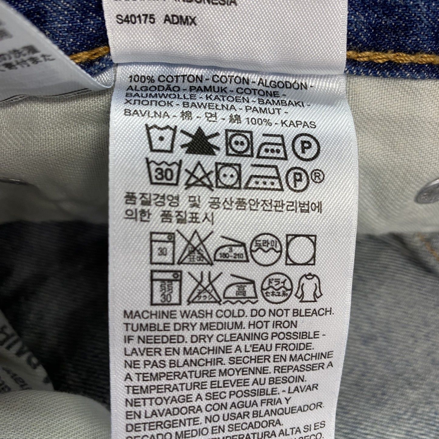 Levi’s　リーバイス　522　ハーフデニムパンツ/ショートパンツ　インディゴ　W34サイズ
