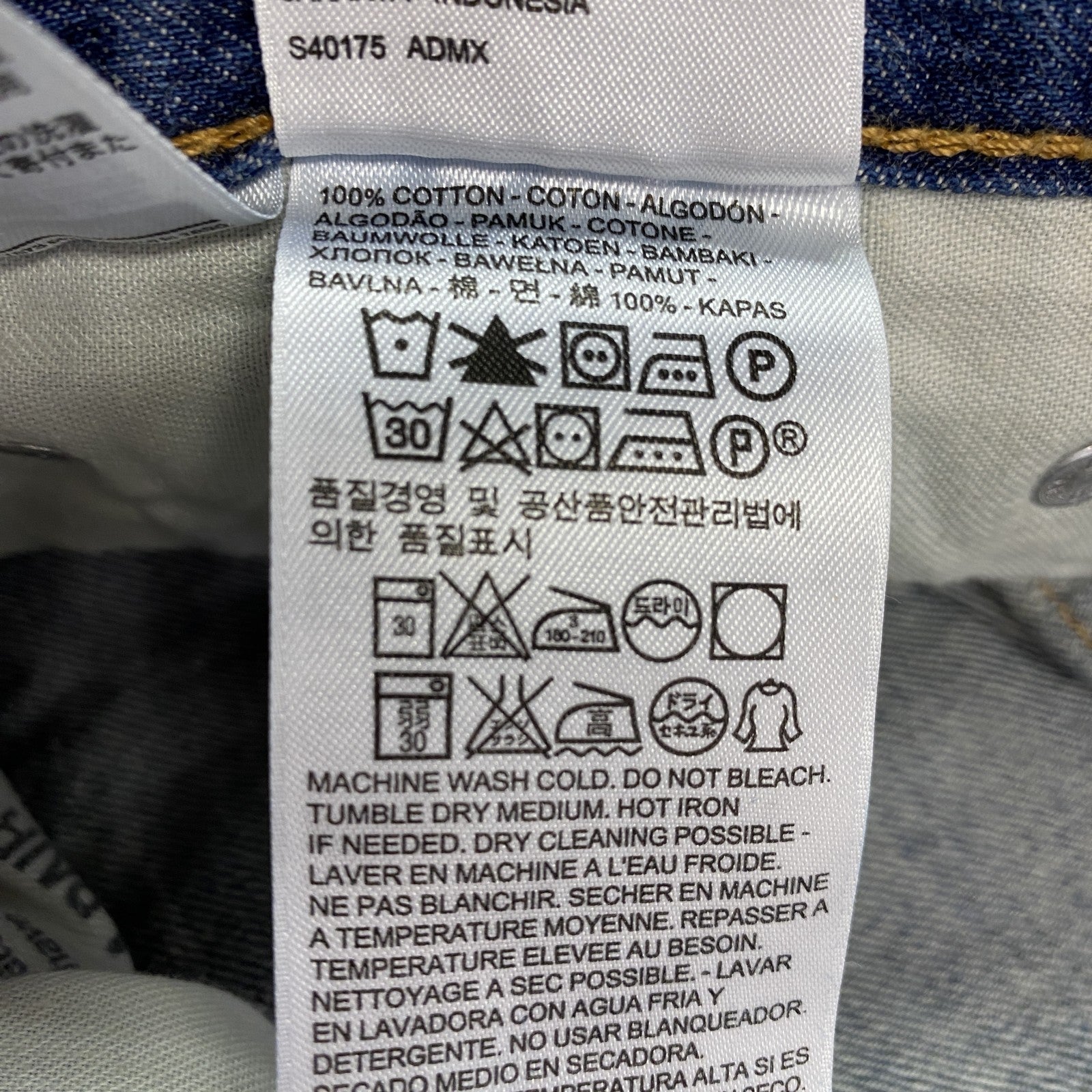 Levi’s　リーバイス　522　ハーフデニムパンツ/ショートパンツ　インディゴ　W34サイズ