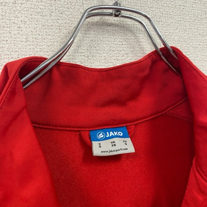 JAKO　トラックジャケット/ジャージ　企業ロゴ　アーチプリント　刺繍ロゴ　赤　レッド　Sサイズ