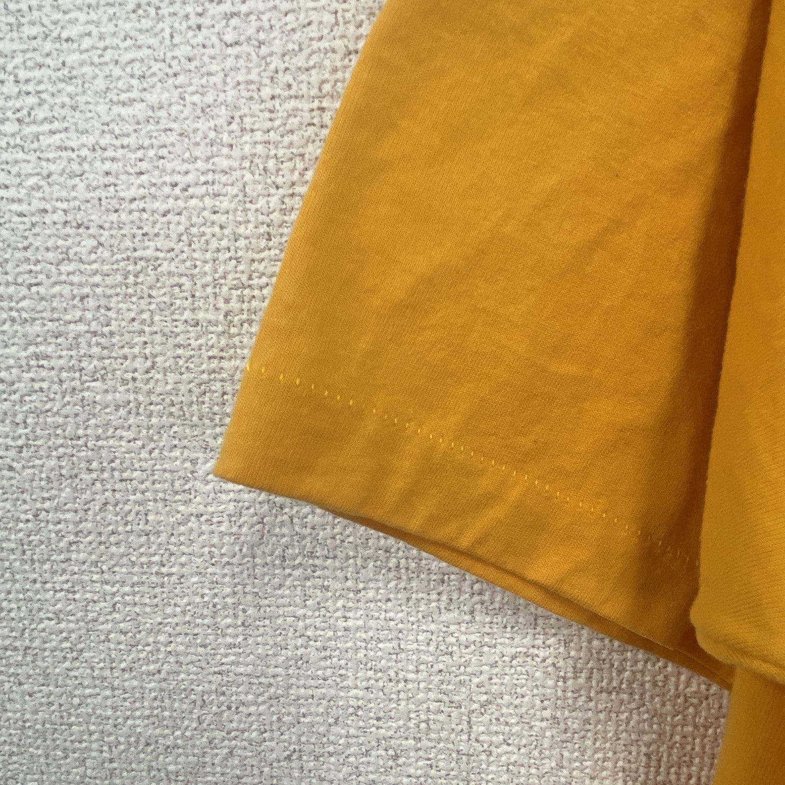 80s～　FRUIT OF LOOM　半袖プリントTシャツ　ヴィンテージ　シングルステッチ　黄　イエロー　Lサイズ