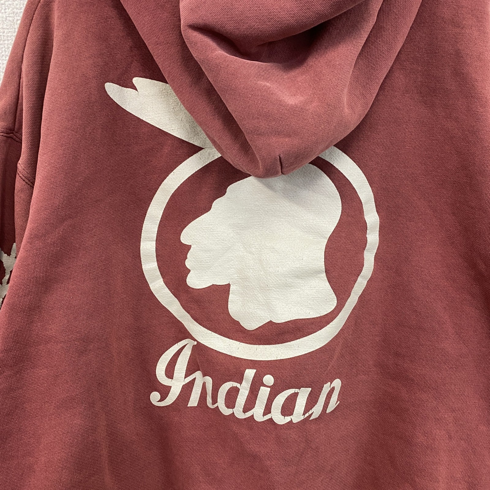 90s～　Indian Motorcycle　インディアンモーターサイクル　フルジップパーカー/フーディー　レッド　Lサイズ