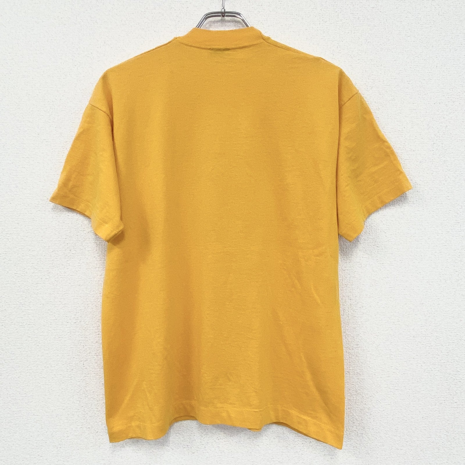80s～　FRUIT OF LOOM　半袖プリントTシャツ　ヴィンテージ　シングルステッチ　黄　イエロー　Lサイズ