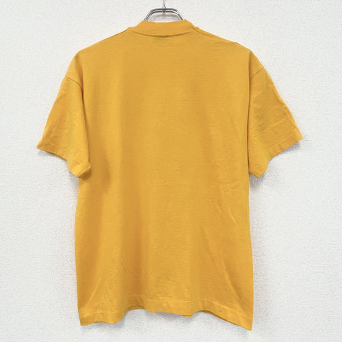 80s～　FRUIT OF LOOM　半袖プリントTシャツ　ヴィンテージ　シングルステッチ　黄　イエロー　Lサイズ