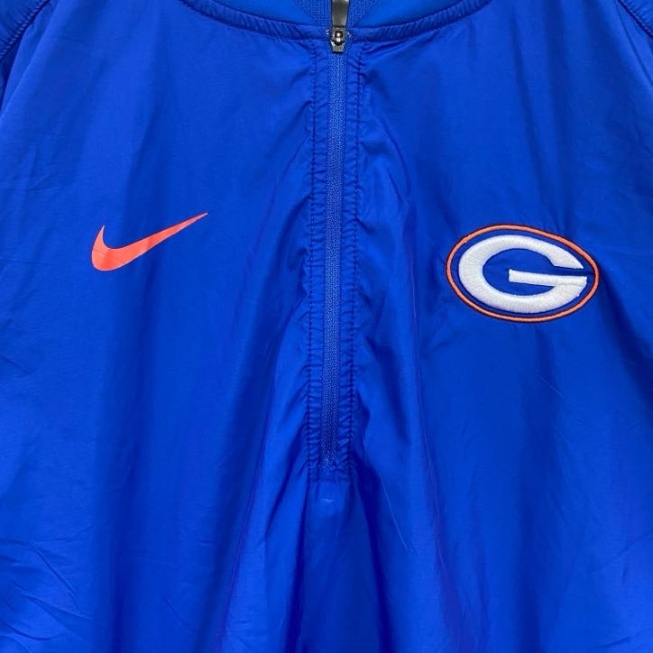 NIKE 　ナイキ　ハーフジップ半袖プルオーバー　青　ブルー　Lサイズ