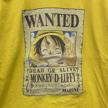 XSHADOW　ONE PIESE　ワンピース　モンキーDルフィ　半袖Tシャツ　アニメT　黄色　イエロー　Lサイズ