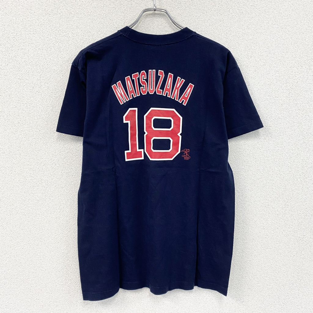 Majestic　マジェスティック　RED SOX　レッドソックス　松坂大輔　半袖プリントTシャツ　紺　ネイビー　XLサイズ