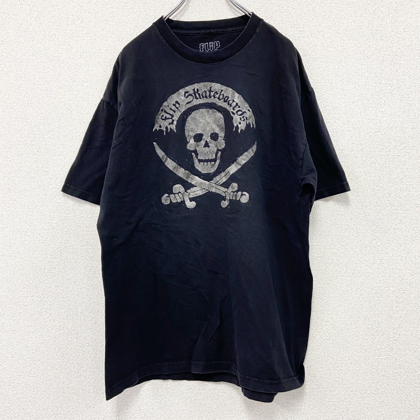 Flip Skateboards　フリップスケートボード　半袖プリントTシャツ　ドクロ　黒　ブラック　XLサイズ