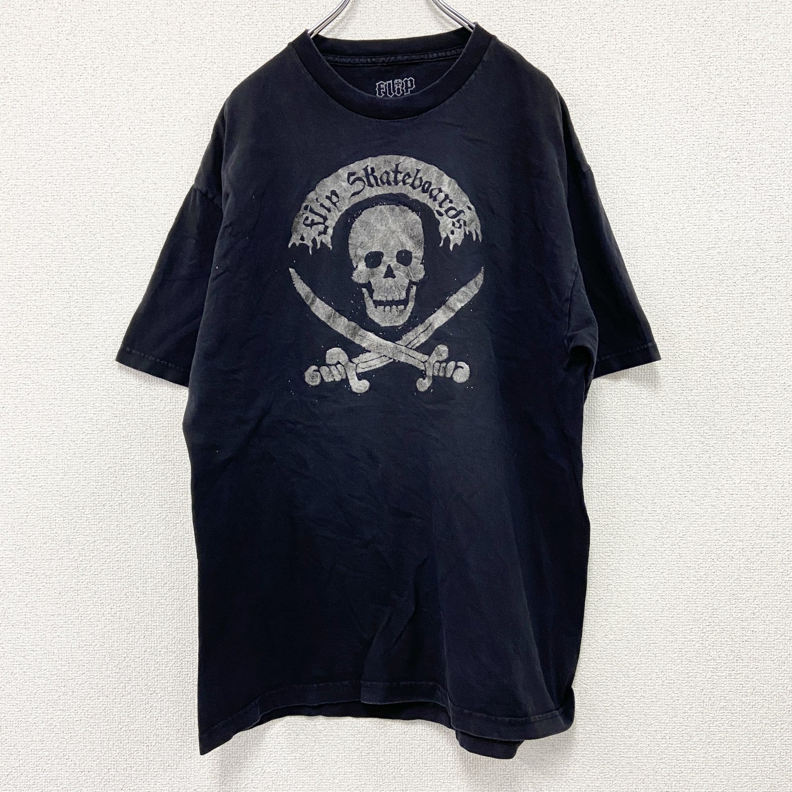 Flip Skateboards　フリップスケートボード　半袖プリントTシャツ　ドクロ　黒　ブラック　XLサイズ
