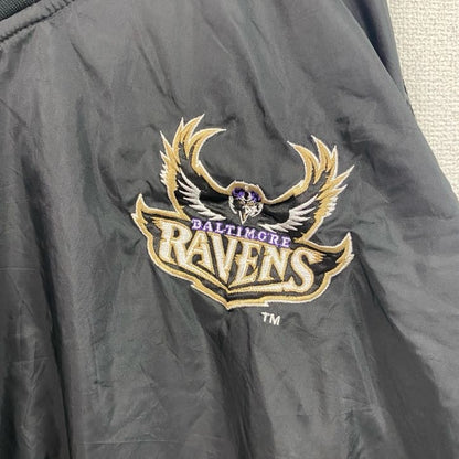 90s　NFL　プルオーバーナイロンジャケット　ヴィンテージ　黒　ブラック　Lサイズ