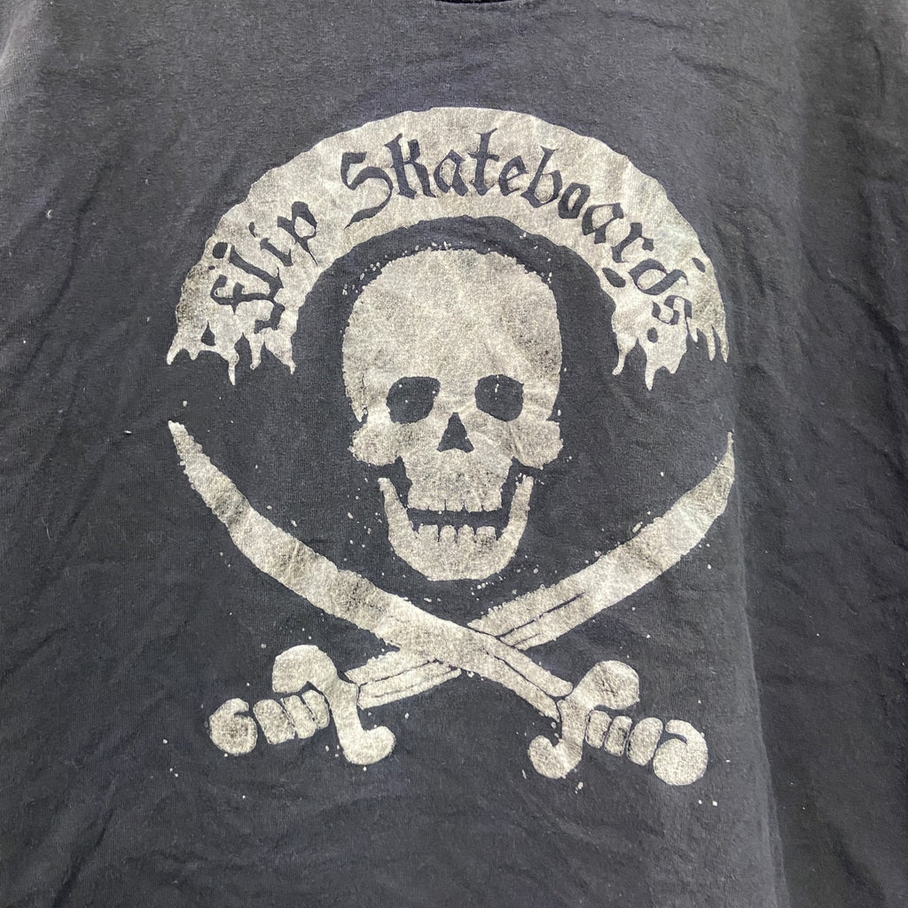 Flip Skateboards　フリップスケートボード　半袖プリントTシャツ　ドクロ　黒　ブラック　XLサイズ