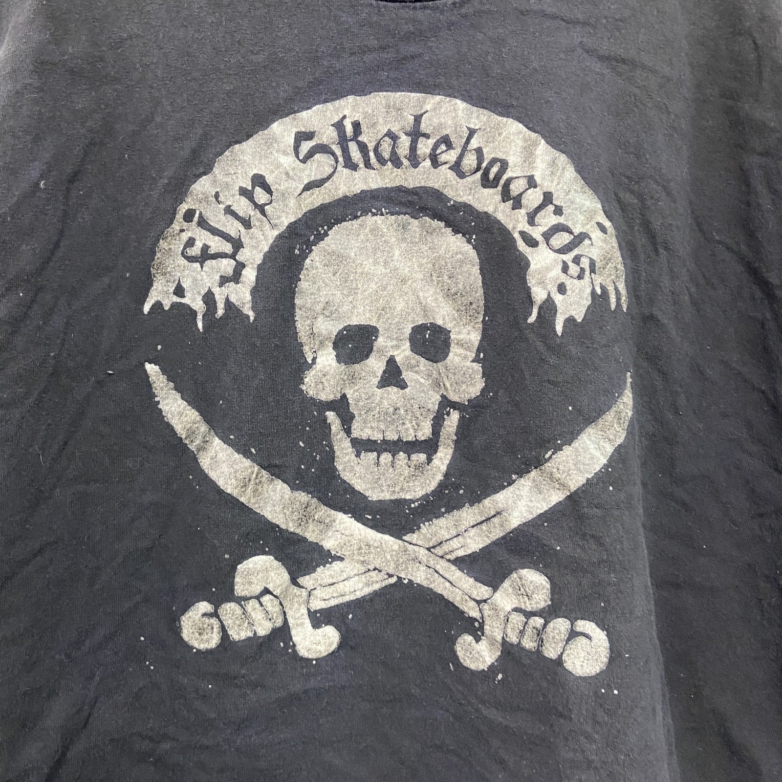 Flip Skateboards　フリップスケートボード　半袖プリントTシャツ　ドクロ　黒　ブラック　XLサイズ
