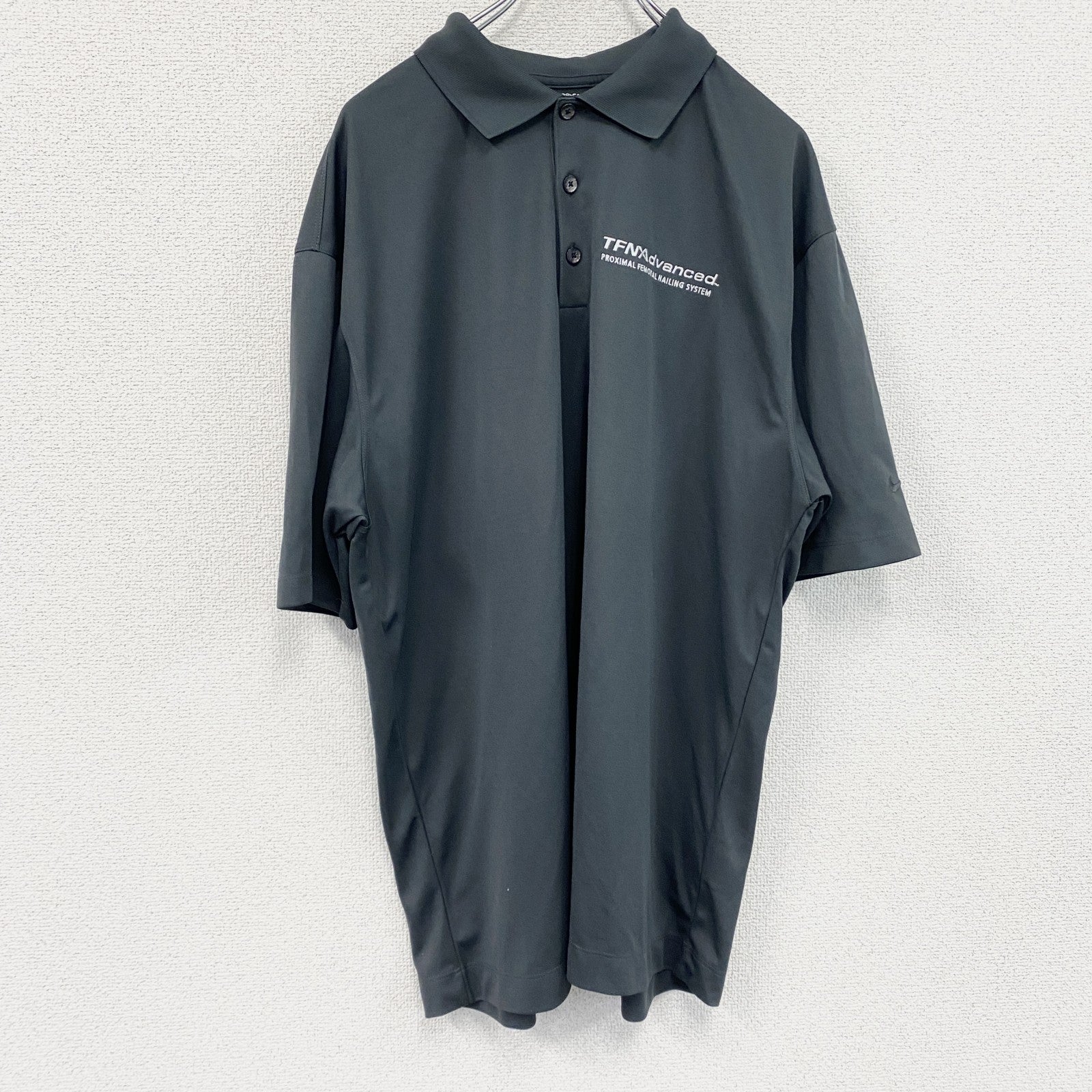 NIKE GOLF　ナイキゴルフ　半袖ポロシャツ　刺繍ロゴ　黒　ブラック　Lサイズ