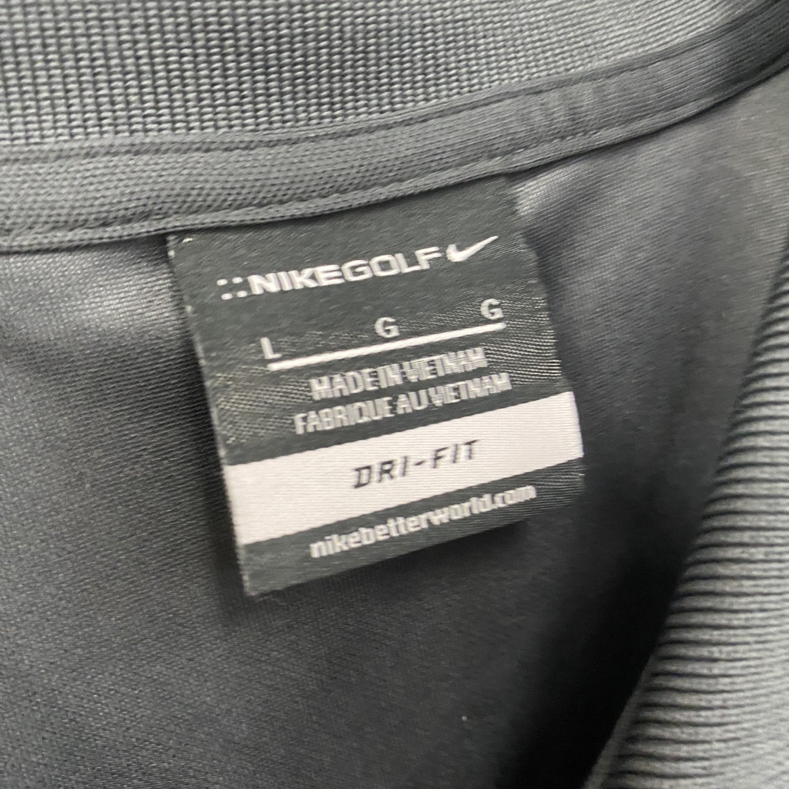 NIKE GOLF　ナイキゴルフ　半袖ポロシャツ　刺繍ロゴ　黒　ブラック　Lサイズ