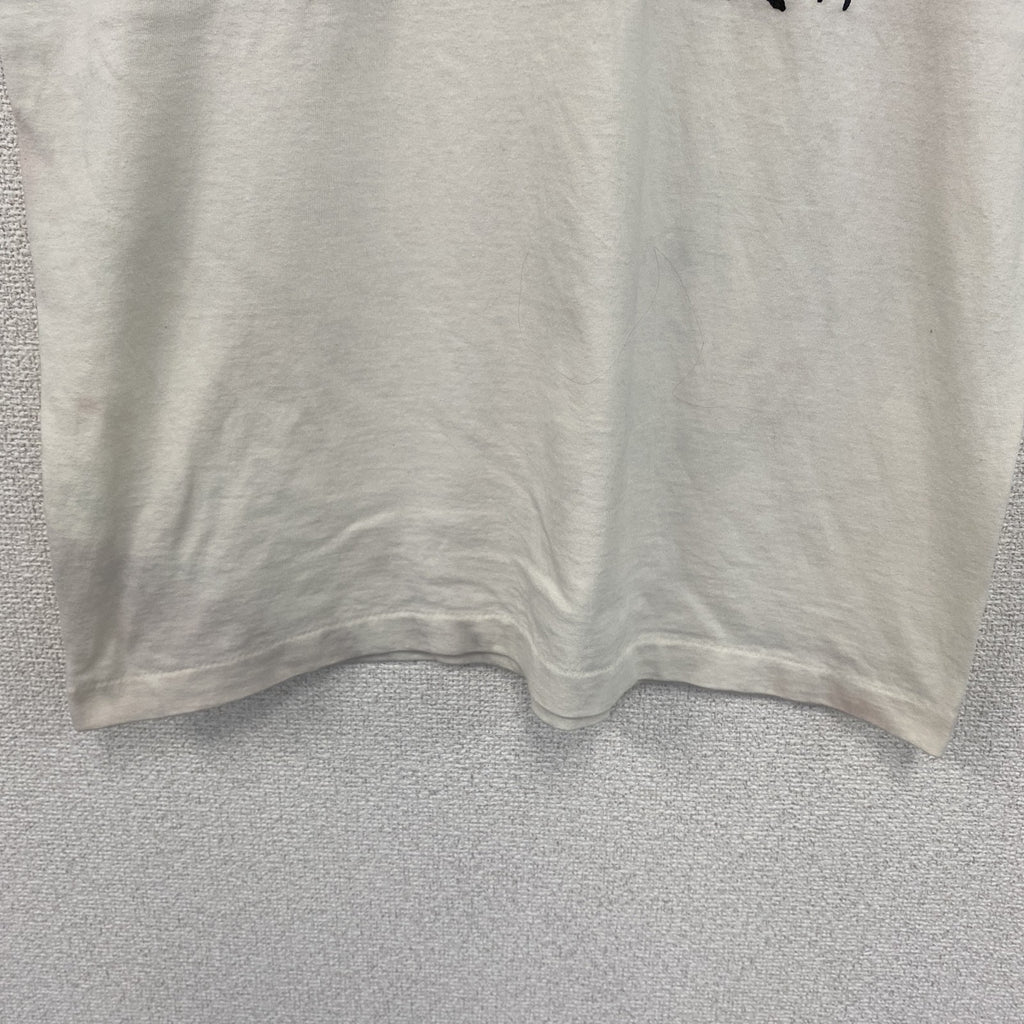 80s～　FRUIT OF LOOM　半袖プリントTシャツ　ヴィンテージ　シングルステッチ　白　ホワイト　Lサイズ
