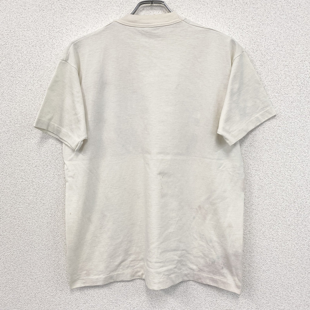 80s～　FRUIT OF LOOM　半袖プリントTシャツ　ヴィンテージ　シングルステッチ　白　ホワイト　Lサイズ