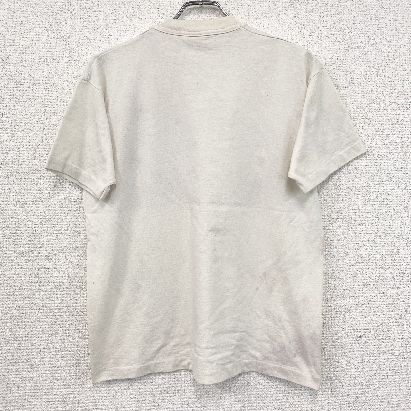 80s～　FRUIT OF LOOM　半袖プリントTシャツ　ヴィンテージ　シングルステッチ　白　ホワイト　Lサイズ