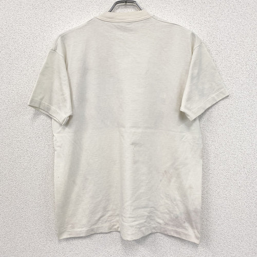 80s～　FRUIT OF LOOM　半袖プリントTシャツ　ヴィンテージ　シングルステッチ　白　ホワイト　Lサイズ