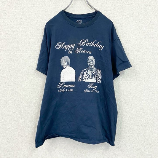 00s　PORT and COMPANY　半袖プリントTシャツ　ヴィンテージ　紺色　ネイビー　Lサイズ