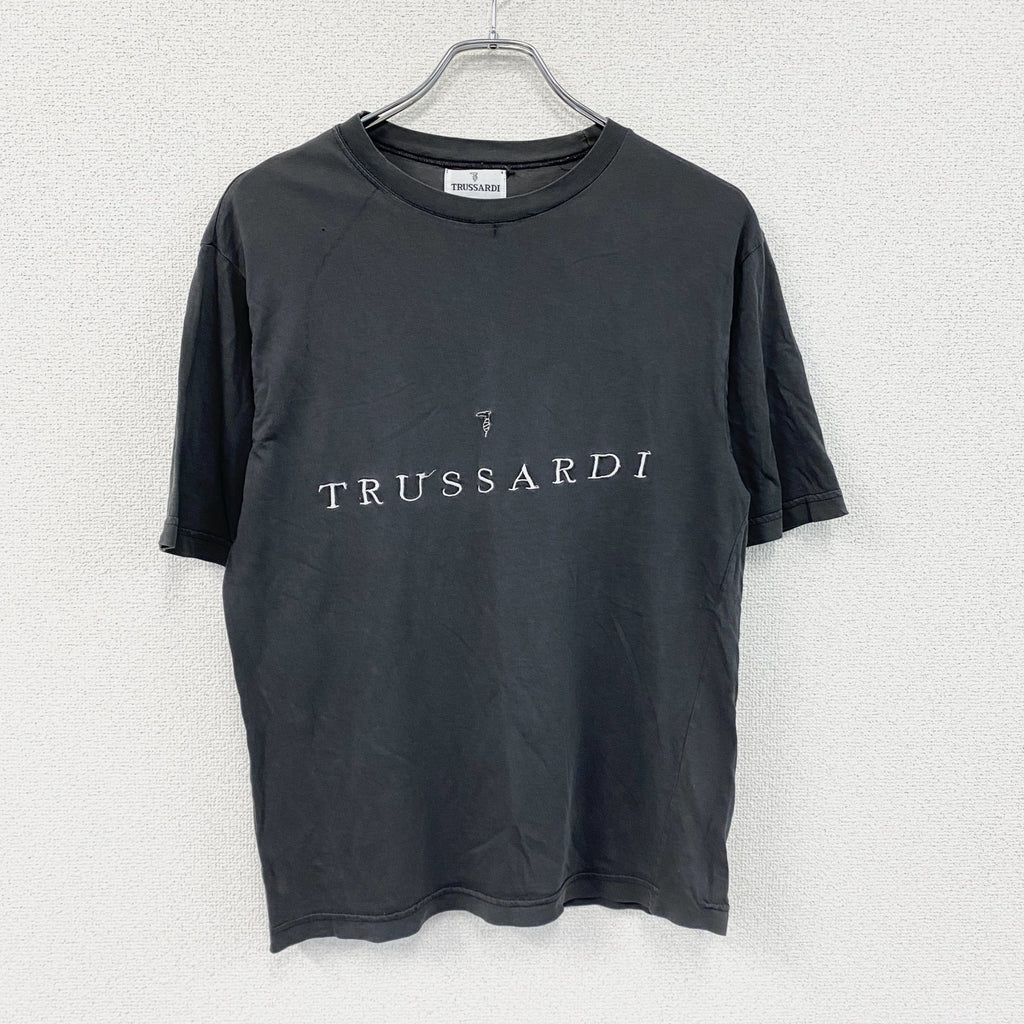 TRUSSARDI　トラサルディ　半袖プリントTシャツ　ダークグレー　46サイズ