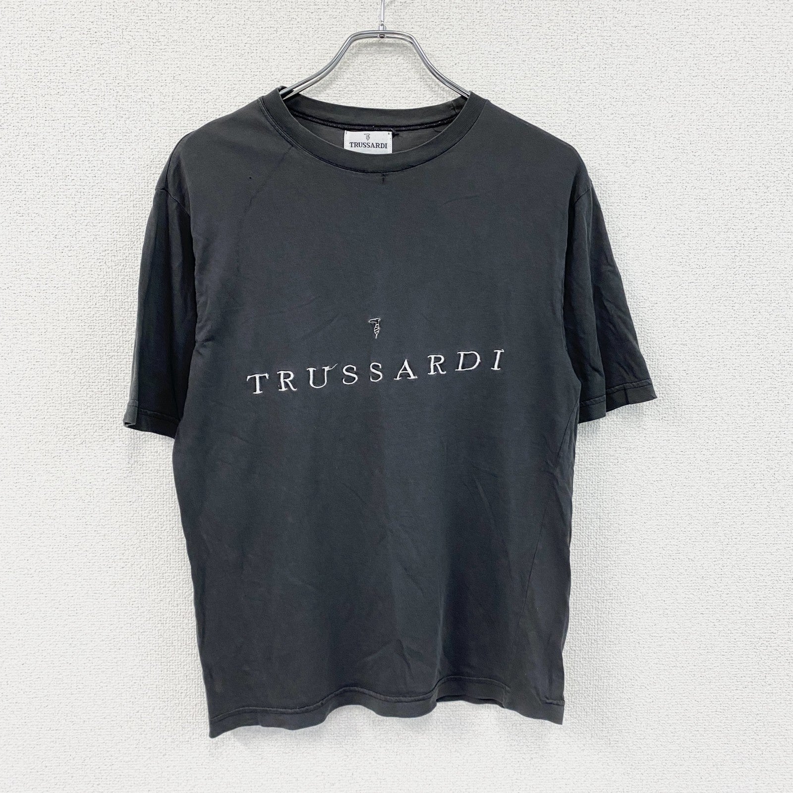 TRUSSARDI　トラサルディ　半袖プリントTシャツ　ダークグレー　46サイズ