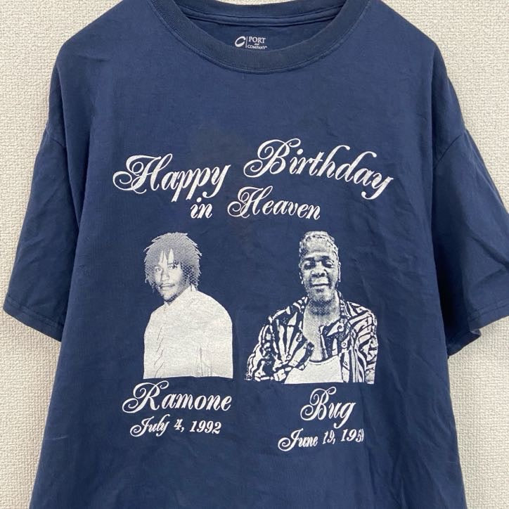 00s　PORT and COMPANY　半袖プリントTシャツ　ヴィンテージ　紺色　ネイビー　Lサイズ