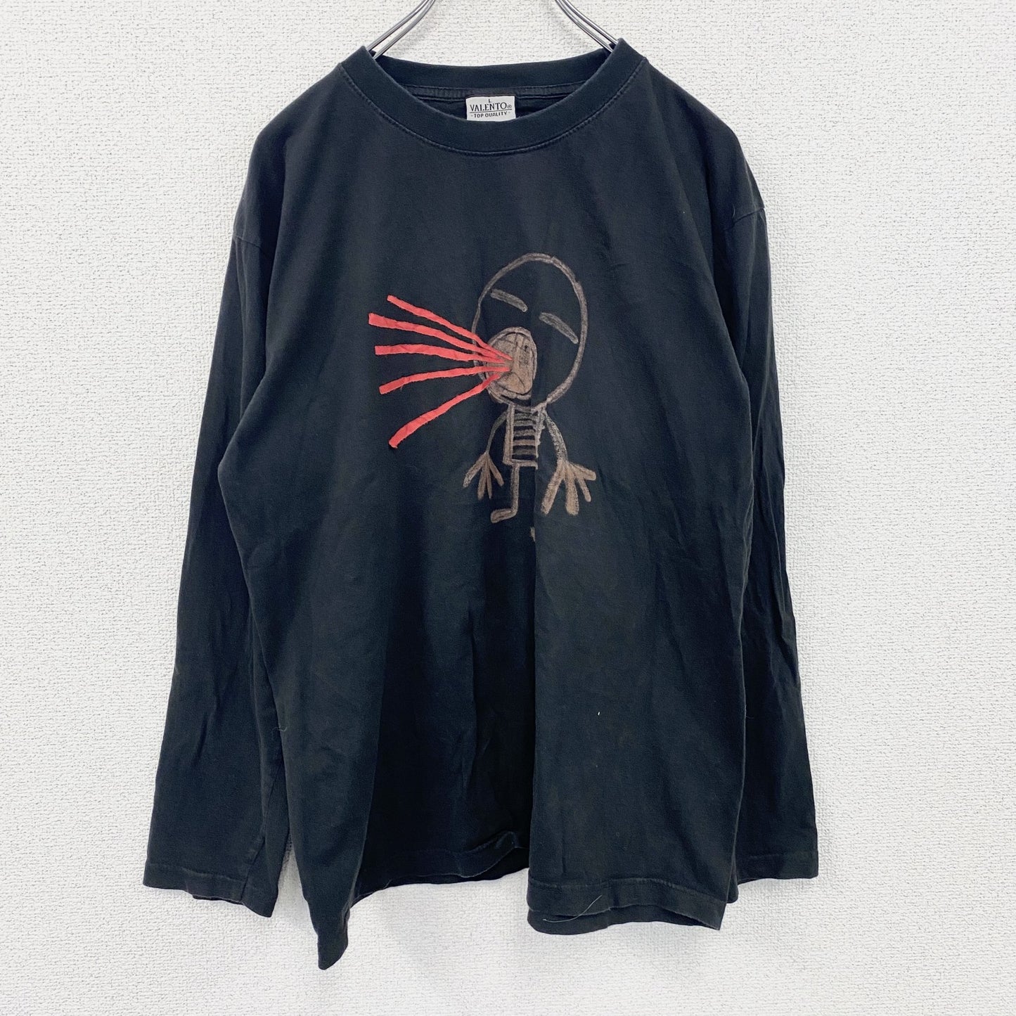 ～00s　VALENTO　長袖Tシャツ/ロンT　ヴィンテージ　黒　ブラック　Lサイズ