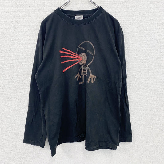 ～00s　VALENTO　長袖Tシャツ/ロンT　ヴィンテージ　黒　ブラック　Lサイズ