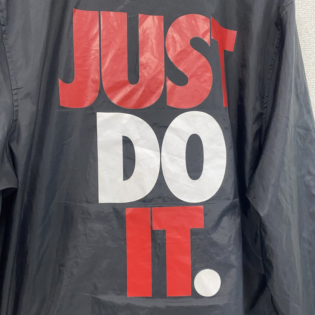 NIKE　ナイキ　JUST DO IT　コーチジャケット　フルボタンジャケット　スウッシュ　黒　ブラック　Lサイズ