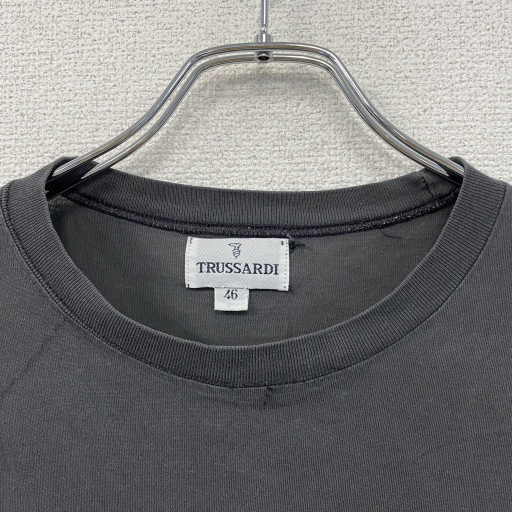 TRUSSARDI　トラサルディ　半袖プリントTシャツ　ダークグレー　46サイズ