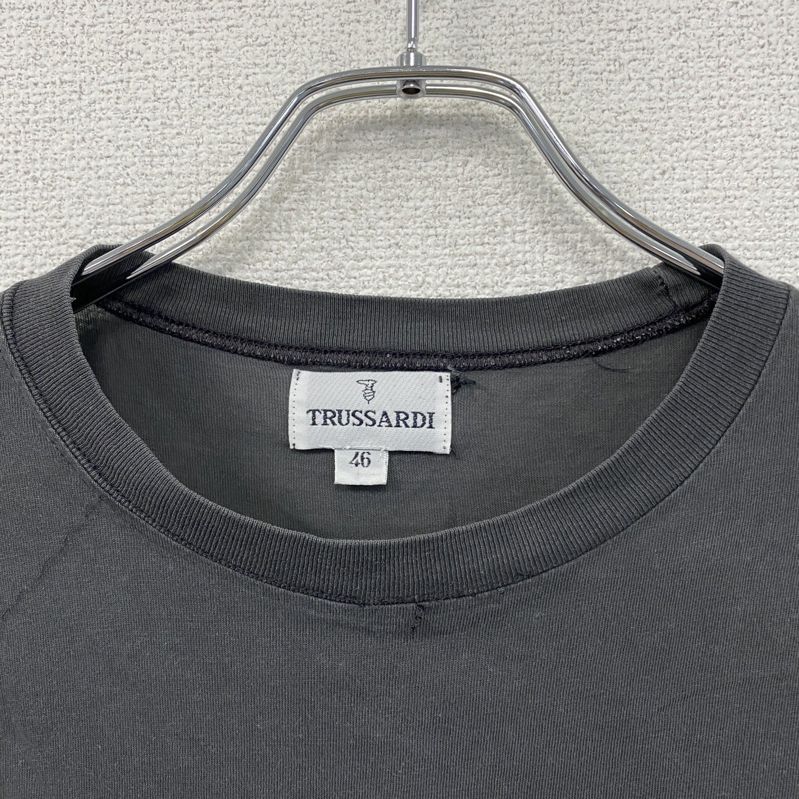 TRUSSARDI　トラサルディ　半袖プリントTシャツ　ダークグレー　46サイズ