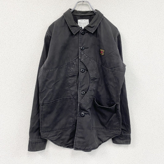 DNM　ドゥニーム　DNM MIL.　長袖デニムシャツジャケット　ミリタリー　デカポケ　黒　ブラック　Lサイズ　