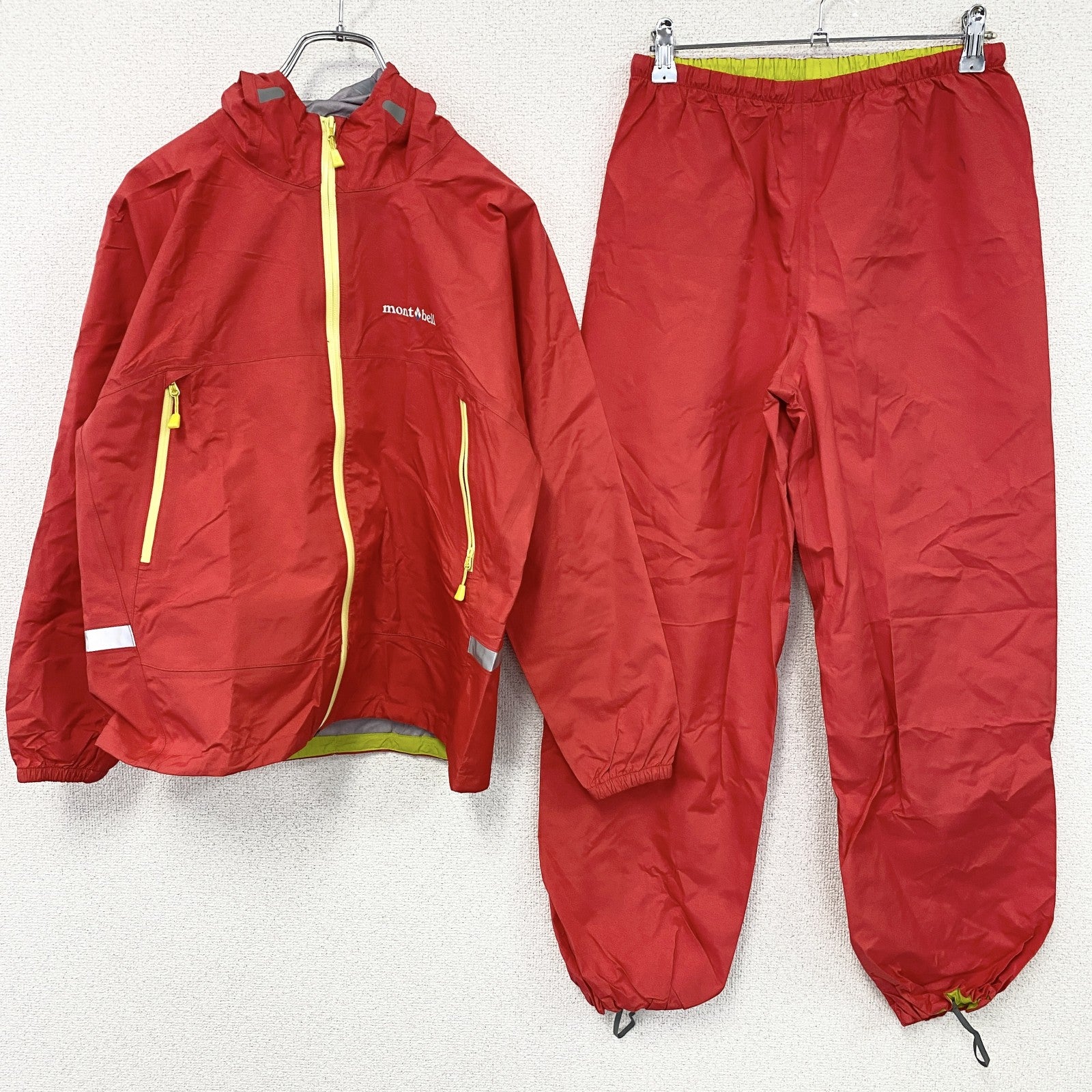 mont-bell　モンベル　レイントレッカー　セットアップ　フルジップナイロンジャケット　赤　レッド　160サイズ