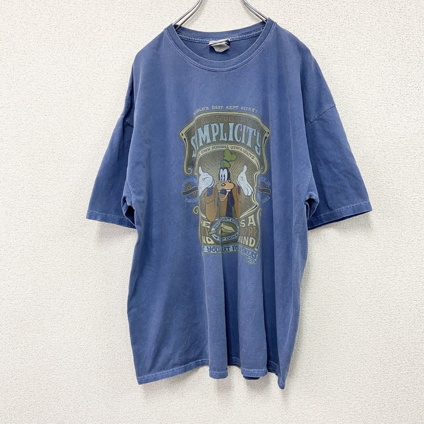00s　WALT Disney World　ディズニー　Goofy　グーフィー　半袖Tシャツ　青　ブルー　2Xサイズ