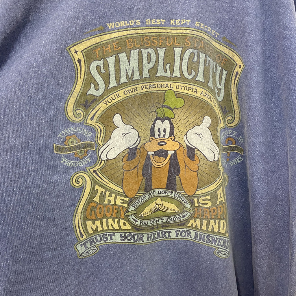 00s　WALT Disney World　ディズニー　Goofy　グーフィー　半袖Tシャツ　青　ブルー　2Xサイズ