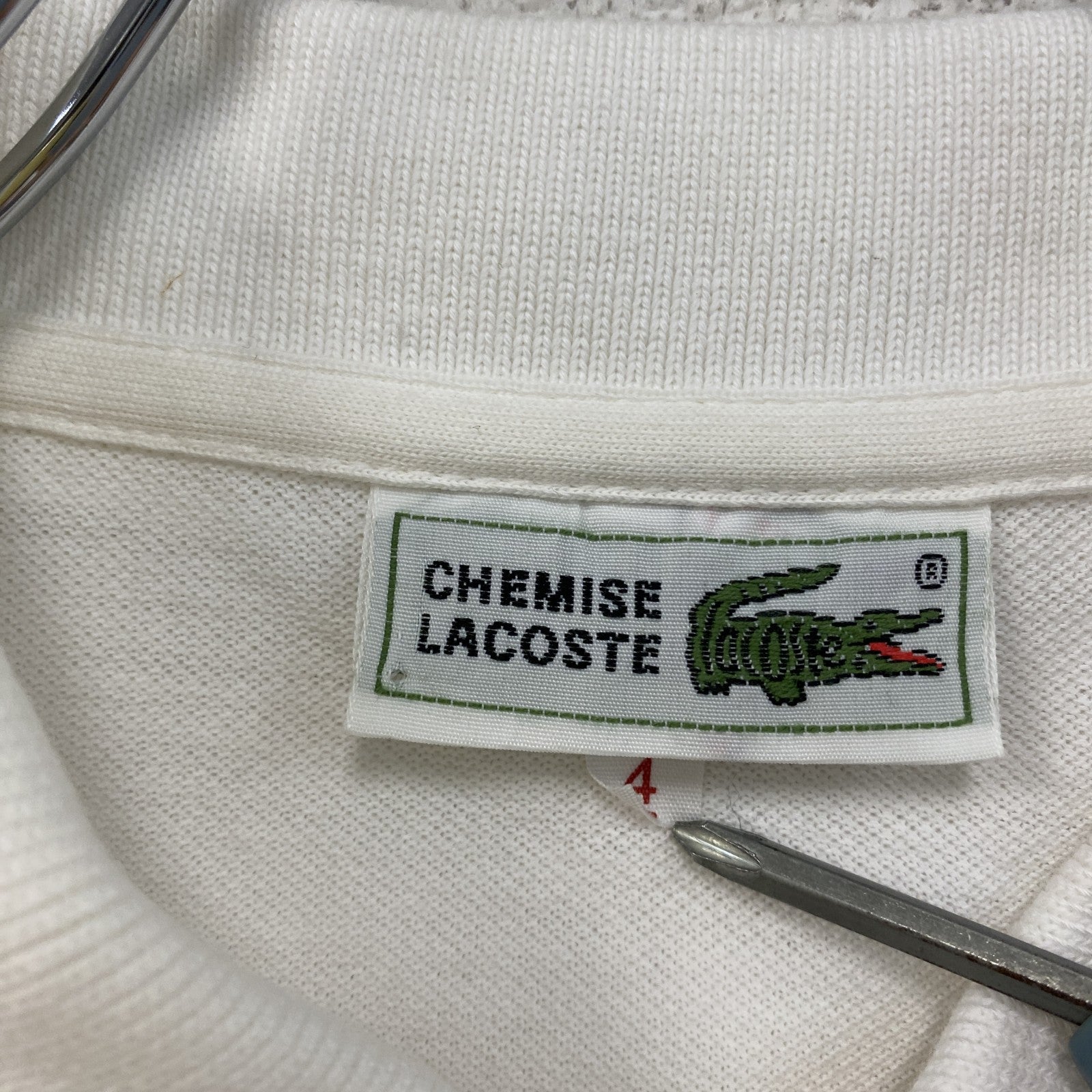 LACOSTE　ラコステ　半袖ポロシャツ　白　ホワイト　4サイズ