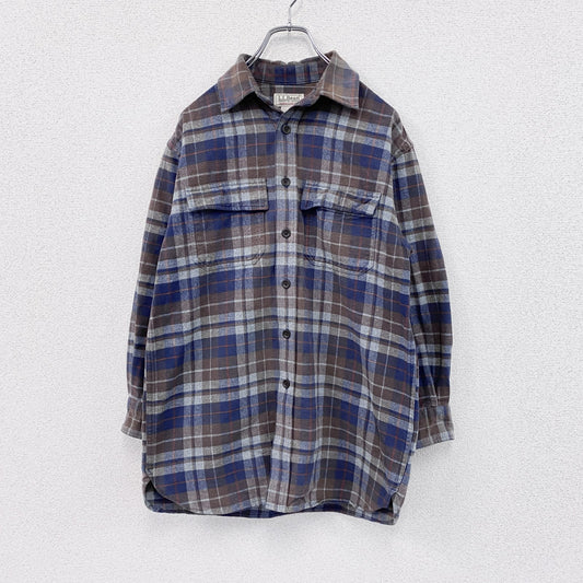 ～00s　L.L.Bean　エルエルビーン　CHAMOIS CLOTH SHIRT　シャモアクロスシャツ　長袖チェック柄ネルシャツ　マルチカラー　Sサイズ