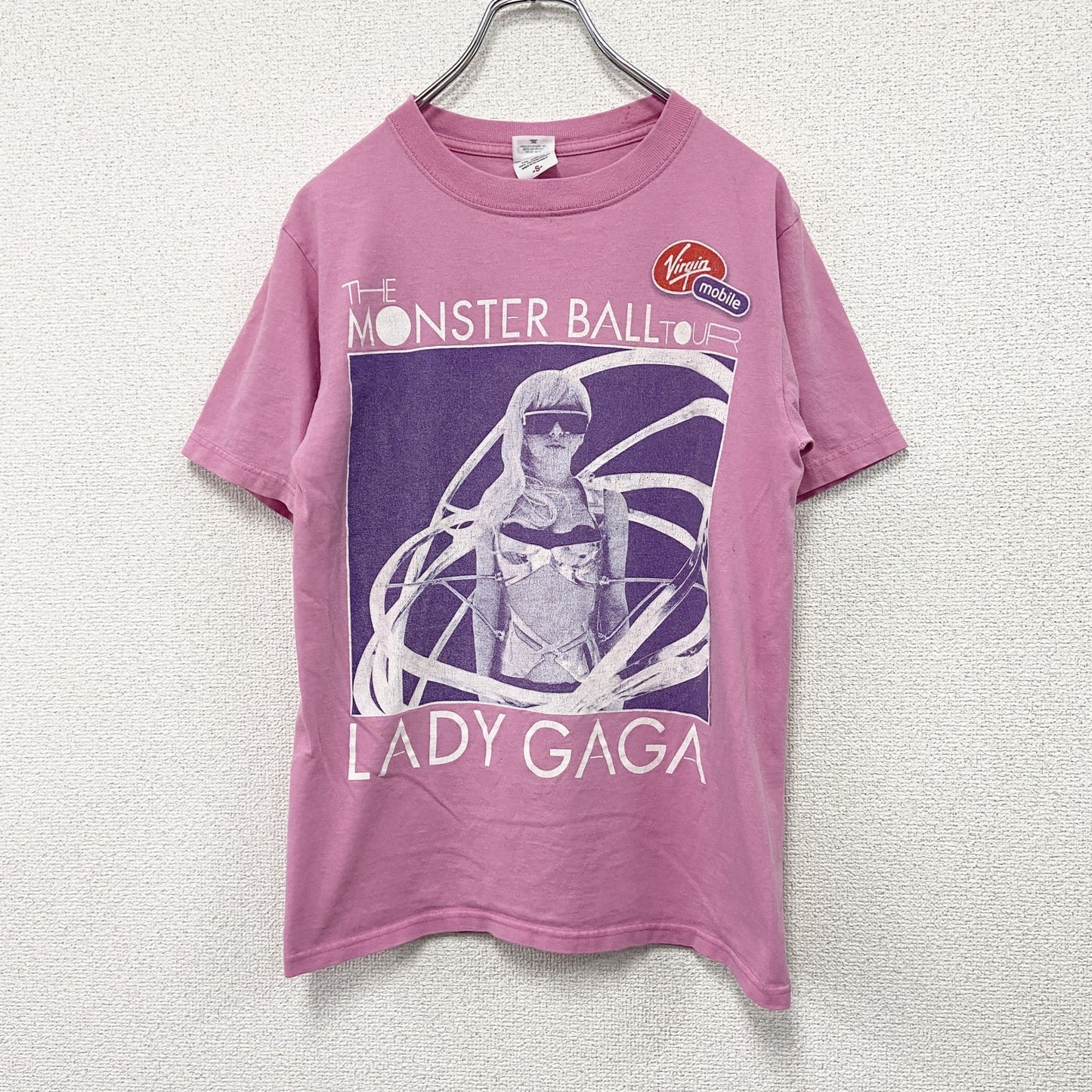 anvil アンヴィル　半袖ライブプリントTシャツ　ツアーT　レディーガガ　ピンク　Sサイズ
