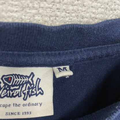 ～00s　Weird fish　半袖プリントTシャツ　Game of Prawns　ヴィンテージ　紺　ネイビー　Mサイズ
