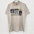 90s　ONEITA　半袖プリントTシャツ　シングルステッチ　ベージュ　XLサイズ