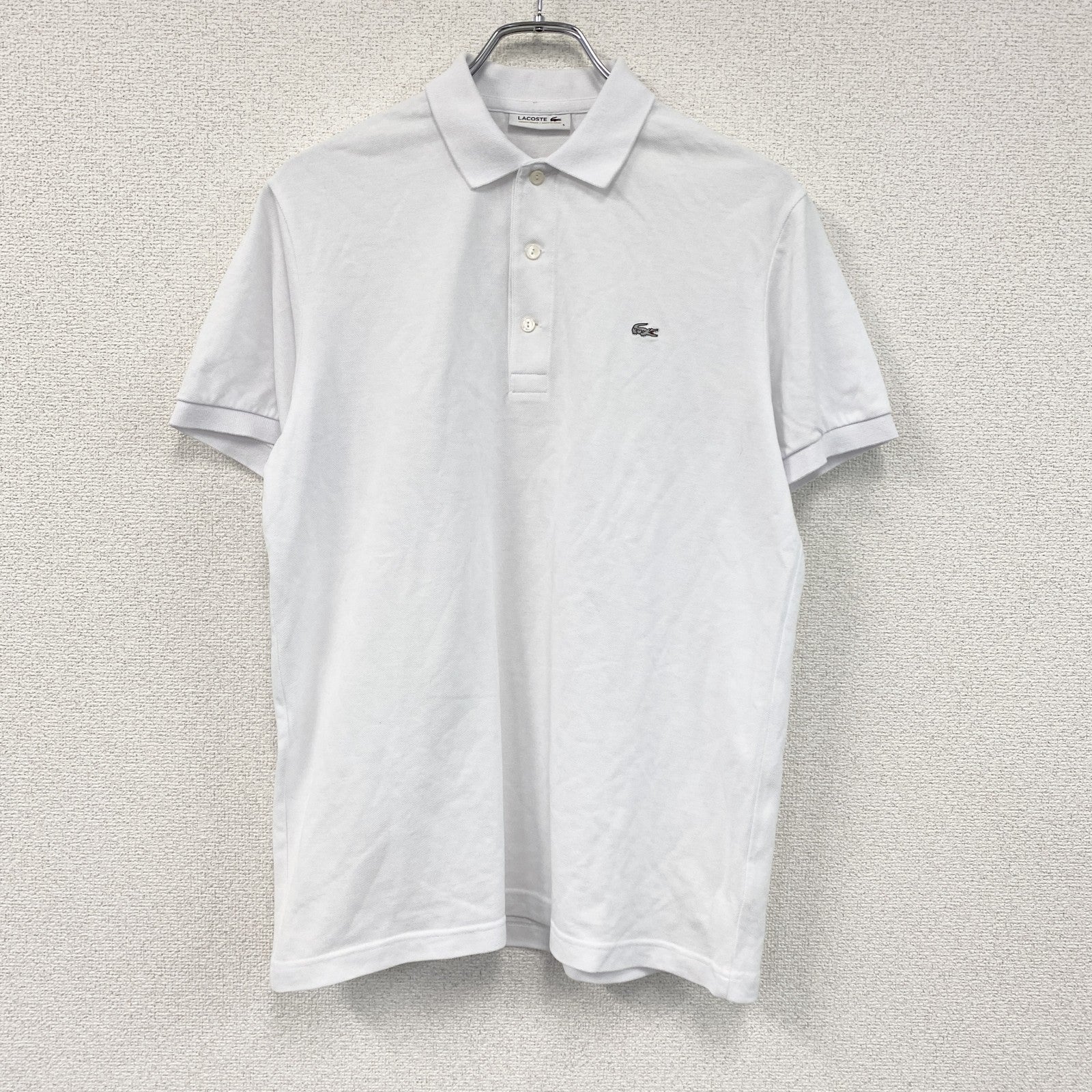 LACOSTE　ラコステ　半袖ポロシャツ　白　ホワイト　5サイズ