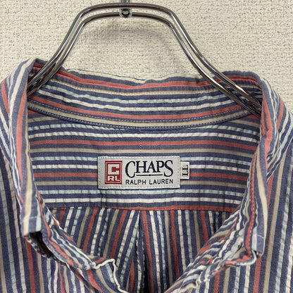 CHAPS RALPH LAUREN　チャップス　ラルフローレン　半袖ボタンダウンシャツ　ストライプ柄　マルチカラー　LLサイズ