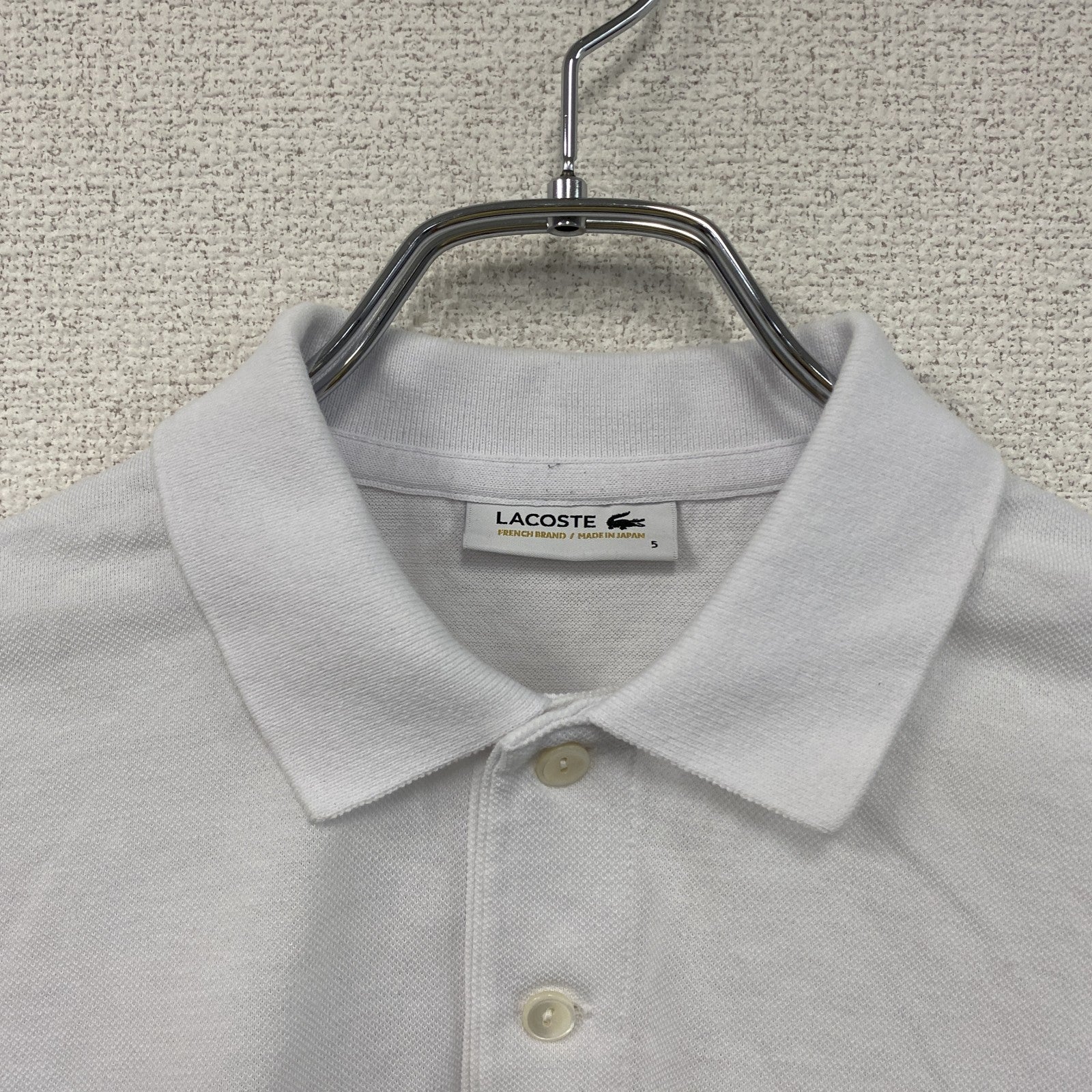 LACOSTE　ラコステ　半袖ポロシャツ　白　ホワイト　5サイズ